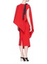 Back View - Click To Enlarge - NOHKE - Draped one-shoulder stretch twill dress