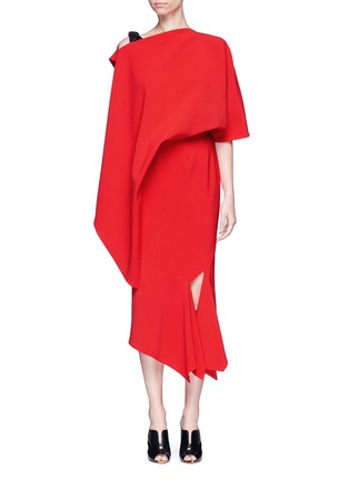 Main View - Click To Enlarge - NOHKE - Draped one-shoulder stretch twill dress