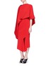 Figure View - Click To Enlarge - NOHKE - Draped one-shoulder stretch twill dress
