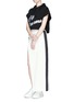 Figure View - Click To Enlarge - CRES. E DIM. - Asymmetric layered wrap front skirt