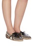 Figure View - Click To Enlarge - GABRIELA HEARST - Hays' knit patent croc embossed leather loafers