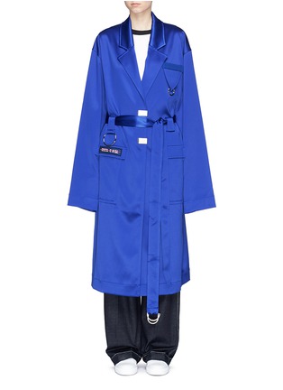 Main View - Click To Enlarge - CRES. E DIM. - 'Dreams' oversized patch satin trench coat