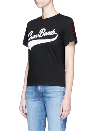 Front View - Click To Enlarge - 73437 - 'Love Bomb' slogan print cotton T-shirt