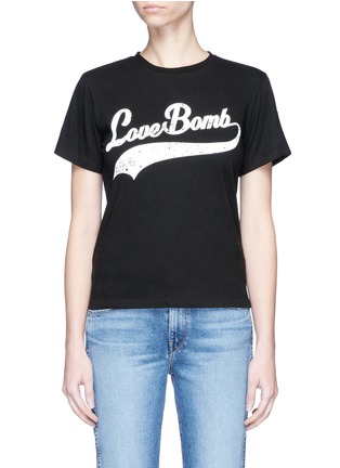 Main View - Click To Enlarge - 73437 - 'Love Bomb' slogan print cotton T-shirt