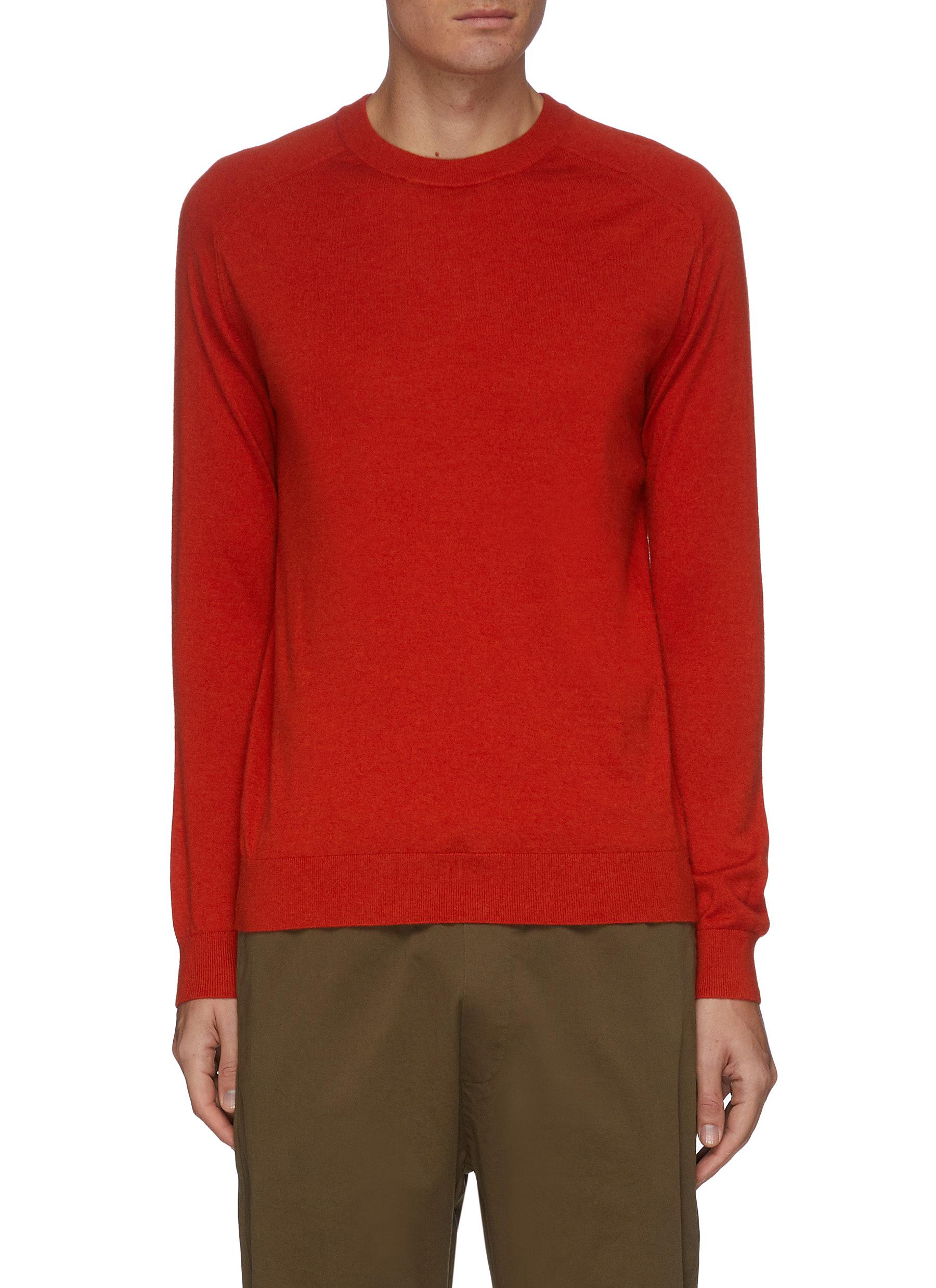 orange cashmere sweater mens