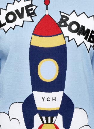 Detail View - Click To Enlarge - 73437 - 'Love Bomb' patch rocket intarsia sweater