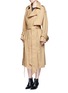 Front View - Click To Enlarge - 73437 - Belted cotton twill lace-up trench coat