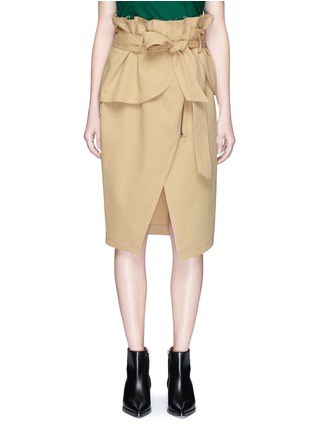 Main View - Click To Enlarge - 73437 - Paperbag waist raw edge wrap skirt