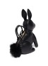 Detail View - Click To Enlarge - THOM BROWNE - Fur pom pom pebble grain leather rabbit bag with knit sweater