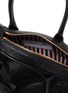 Detail View - Click To Enlarge - THOM BROWNE - Fur pom pom pebble grain leather rabbit bag with knit sweater