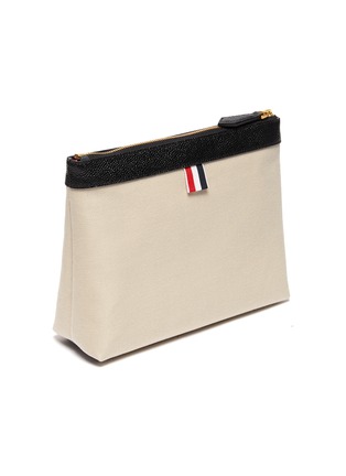 Detail View - Click To Enlarge - THOM BROWNE  - Tricolour stripe canvas toiletry pouch