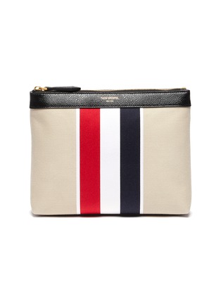 Main View - Click To Enlarge - THOM BROWNE  - Tricolour stripe canvas toiletry pouch