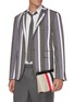 Figure View - Click To Enlarge - THOM BROWNE - Tricolour stripe canvas toiletry pouch