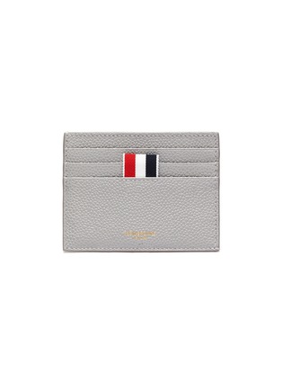 Main View - Click To Enlarge - THOM BROWNE  - Tri-colour diagonal embroidered pebble grain cardholder