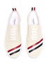 Detail View - Click To Enlarge - THOM BROWNE  - Tricolour Stripe Low Top Heritage Sneakers