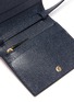 Detail View - Click To Enlarge - THOM BROWNE  - Contrast stripe pebble grain leather cardholder
