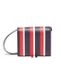 Main View - Click To Enlarge - THOM BROWNE  - Contrast stripe pebble grain leather cardholder