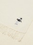 Detail View - Click To Enlarge - DREYDEN - Mr Slowboy Motif Embroidered Fringe Scarf