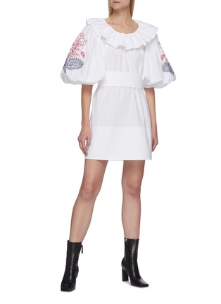 Balloon sleeve ruffle dress Clearance