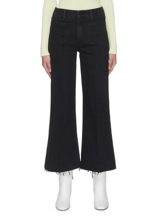 Main View - Click To Enlarge - MOTHER - 'THE PATCH POCKET ROLLER ANKLE' Raw Hem Jeans