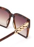 Detail View - Click To Enlarge - FOR ART'S SAKE - Chain Detail Tortoiseshell Effect Acetate Square Frame Sunglasses