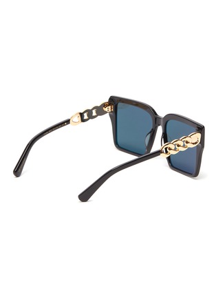 Figure View - Click To Enlarge - FOR ART'S SAKE - Chain Detail Acetate Square Frame Sunglasses