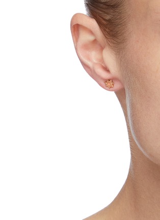 Figure View - Click To Enlarge - GAVIRIA - 'The Sun Tarot' 18k gold plated sterling silver single stud earring