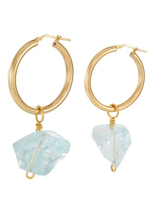 Main View - Click To Enlarge - GAVIRIA - 'Give Me Power' crystal nugget 18K gold plated sterling silver hoop earrings