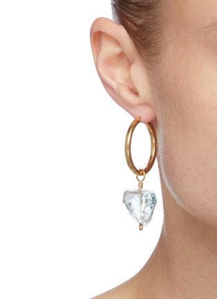 Figure View - Click To Enlarge - GAVIRIA - 'Give Me Power' crystal nugget 18K gold plated sterling silver hoop earrings