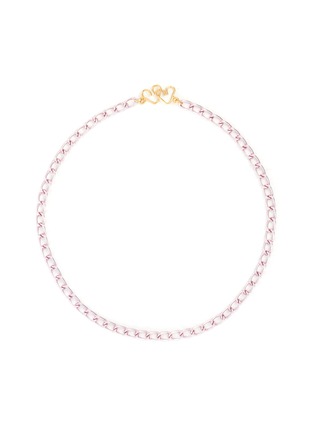 Main View - Click To Enlarge - GAVIRIA - Hearts clasp 18K gold plated pink link chain necklace