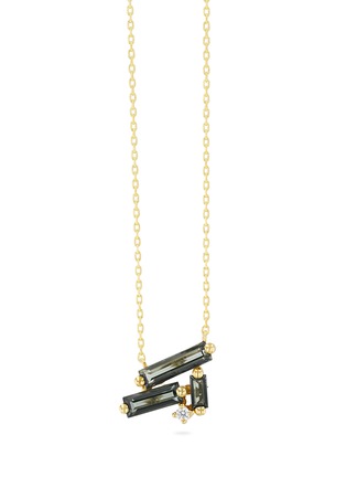 Main View - Click To Enlarge - SUZANNE KALAN - Horizontal cluster diamond topaz 14k gold necklace