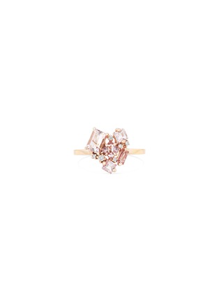 Main View - Click To Enlarge - SUZANNE KALAN - 'Love' diamond topaz 14k rose gold ring
