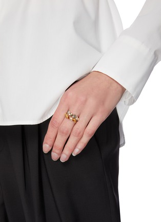 Figure View - Click To Enlarge - SUZANNE KALAN - 'Amalfi' diamond topaz citrine 14k gold ring