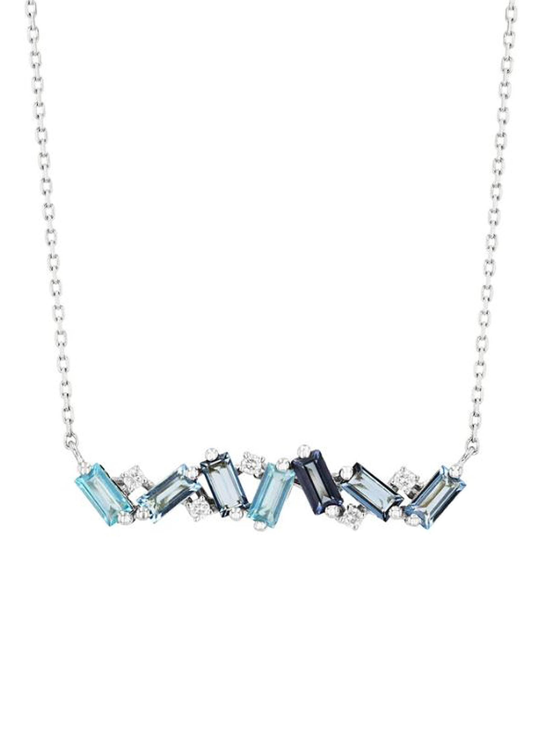 Suzanne Kalan Frenesia' Diamond Topaz 14k White Gold Necklace