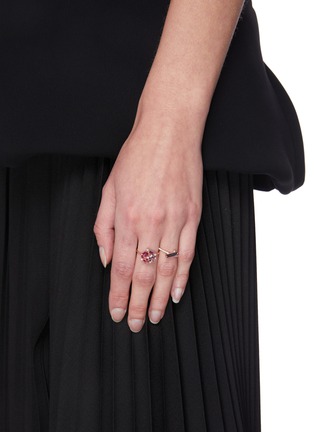 Figure View - Click To Enlarge - SUZANNE KALAN - 'Naxos' diamond topaz 14k rose gold ring