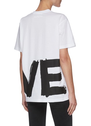 Back View - Click To Enlarge - BURBERRY - Love print crewneck T-shirt