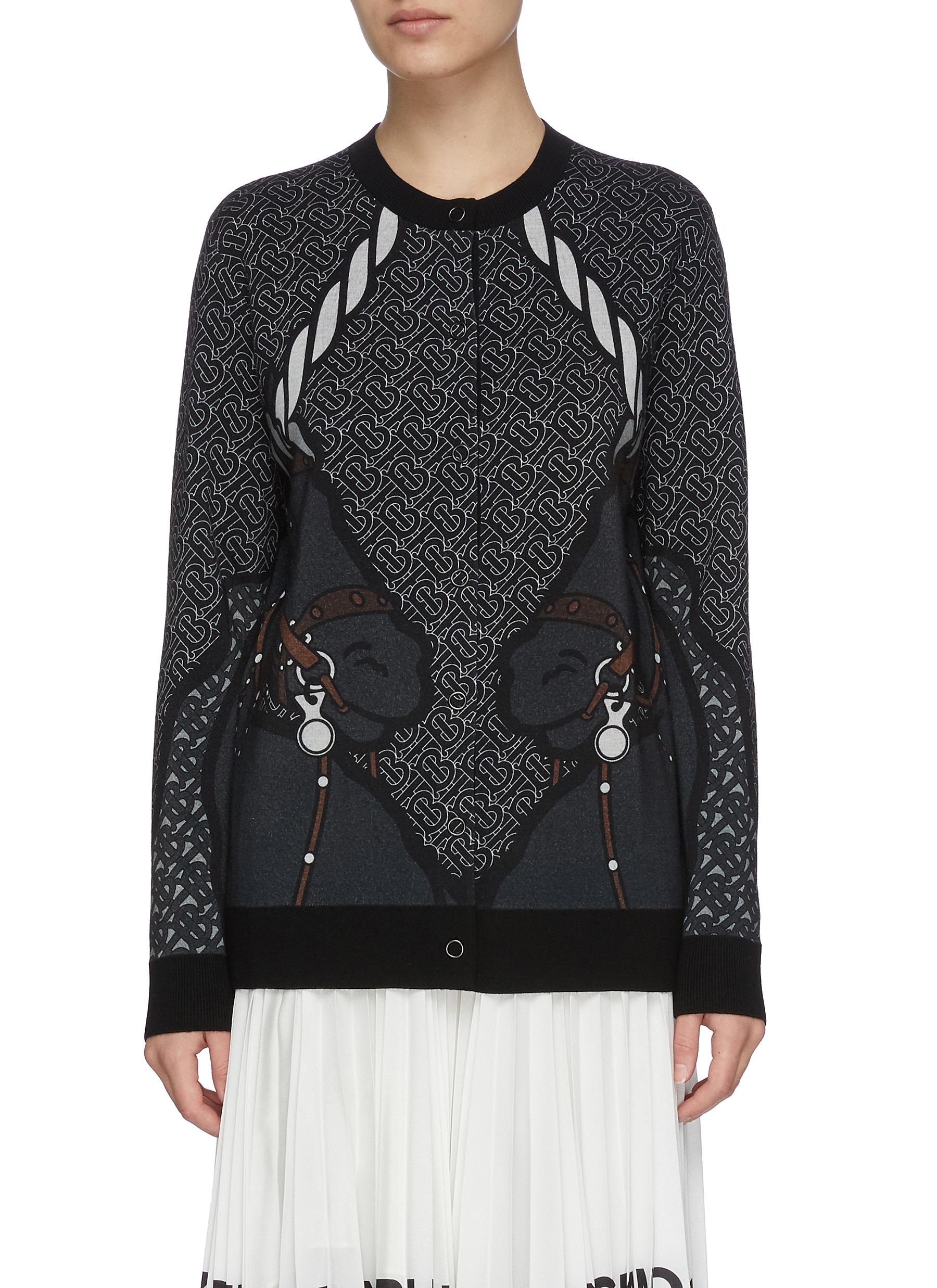 burberry print cardigan