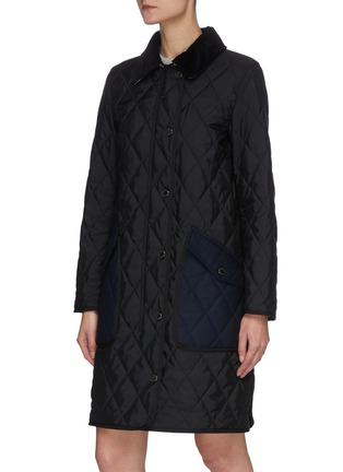Detail View - Click To Enlarge - BURBERRY - Fleece Collar Check Reversible Quilted Coat