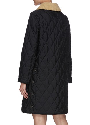 Back View - Click To Enlarge - BURBERRY - Fleece Collar Check Reversible Quilted Coat