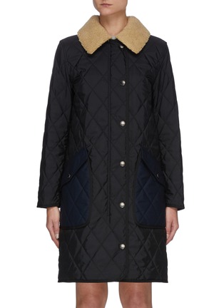 Main View - Click To Enlarge - BURBERRY - Fleece Collar Check Reversible Quilted Coat