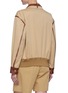 Back View - Click To Enlarge - BURBERRY - Leather trim logo print cotton gabardine blouson