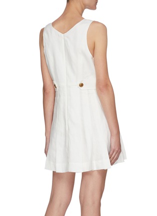 Back View - Click To Enlarge - ZIMMERMANN - 'The Lovestruck' Buttoned Sleeveless Pleat Mini Dress
