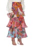 Detail View - Click To Enlarge - ZIMMERMANN - 'The Lovestruck' Belted Paisley Floral Graphic Maxi Flounce Skirt