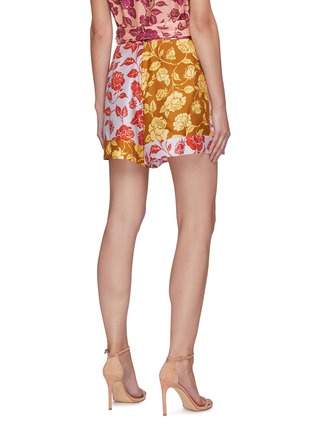 Back View - Click To Enlarge - ZIMMERMANN - 'The Lovestruck' Contrast Floral Graphic Print Silk Shorts