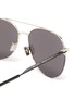 Detail View - Click To Enlarge - DIOR - 'Dior180° AU' Double Bridge Metal Frame Aviator Sunglasses