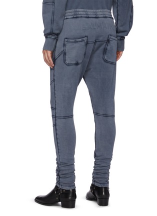 Back View - Click To Enlarge - BALMAIN - Drop crotch wash drawstring sweatpants