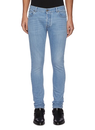 Main View - Click To Enlarge - BALMAIN - Embroidered Logo Slim Jeans