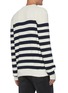 Back View - Click To Enlarge - BALMAIN - Embroidered Monogram Patch Stripe Cotton Blend Sweater