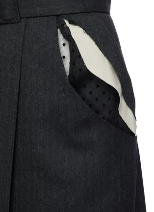 Detail View - Click To Enlarge - MAISON MARGIELA - Contrast side pocket tweed herringbone maxi skirt