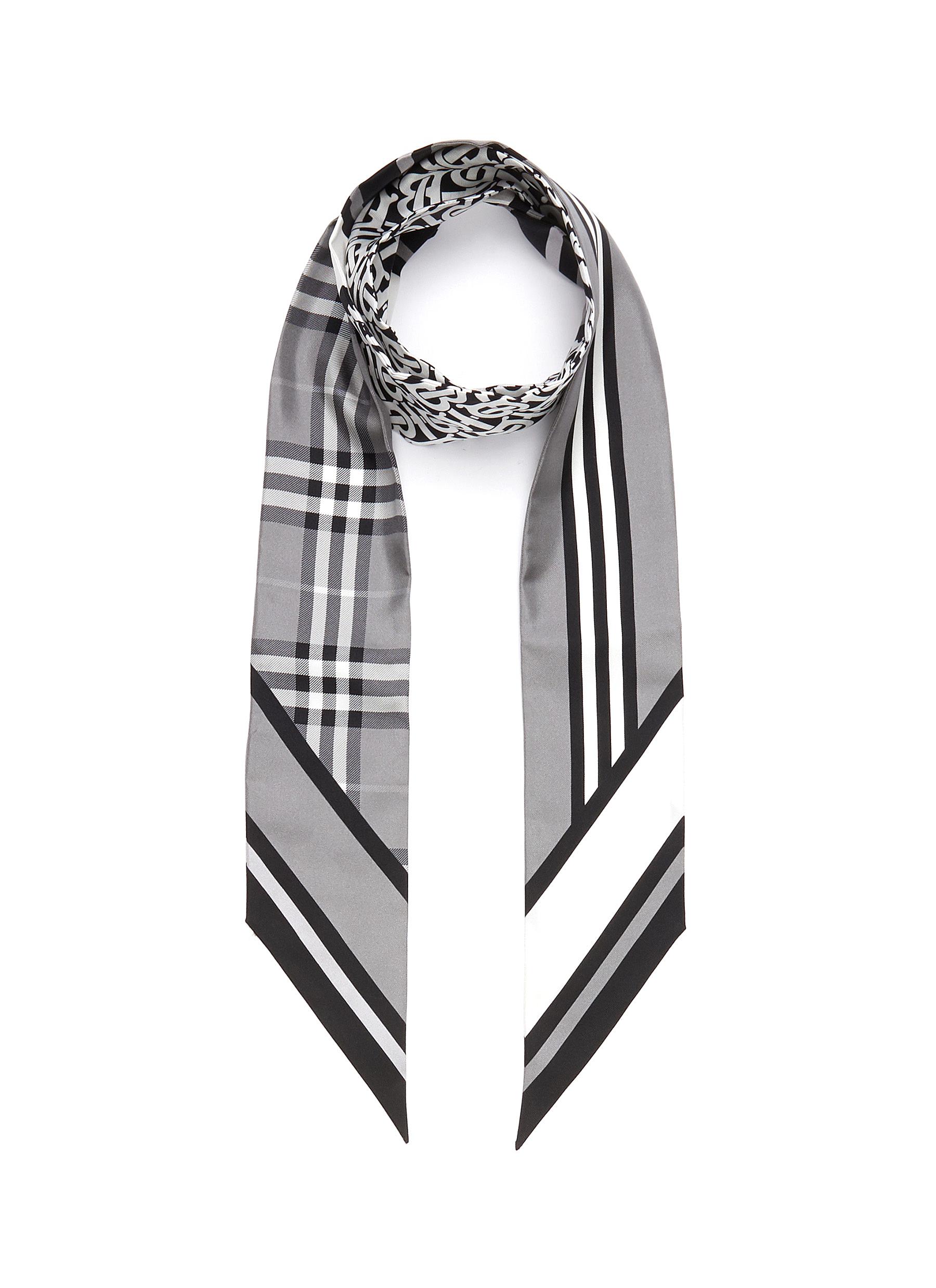 burberry stripe check skinny tie